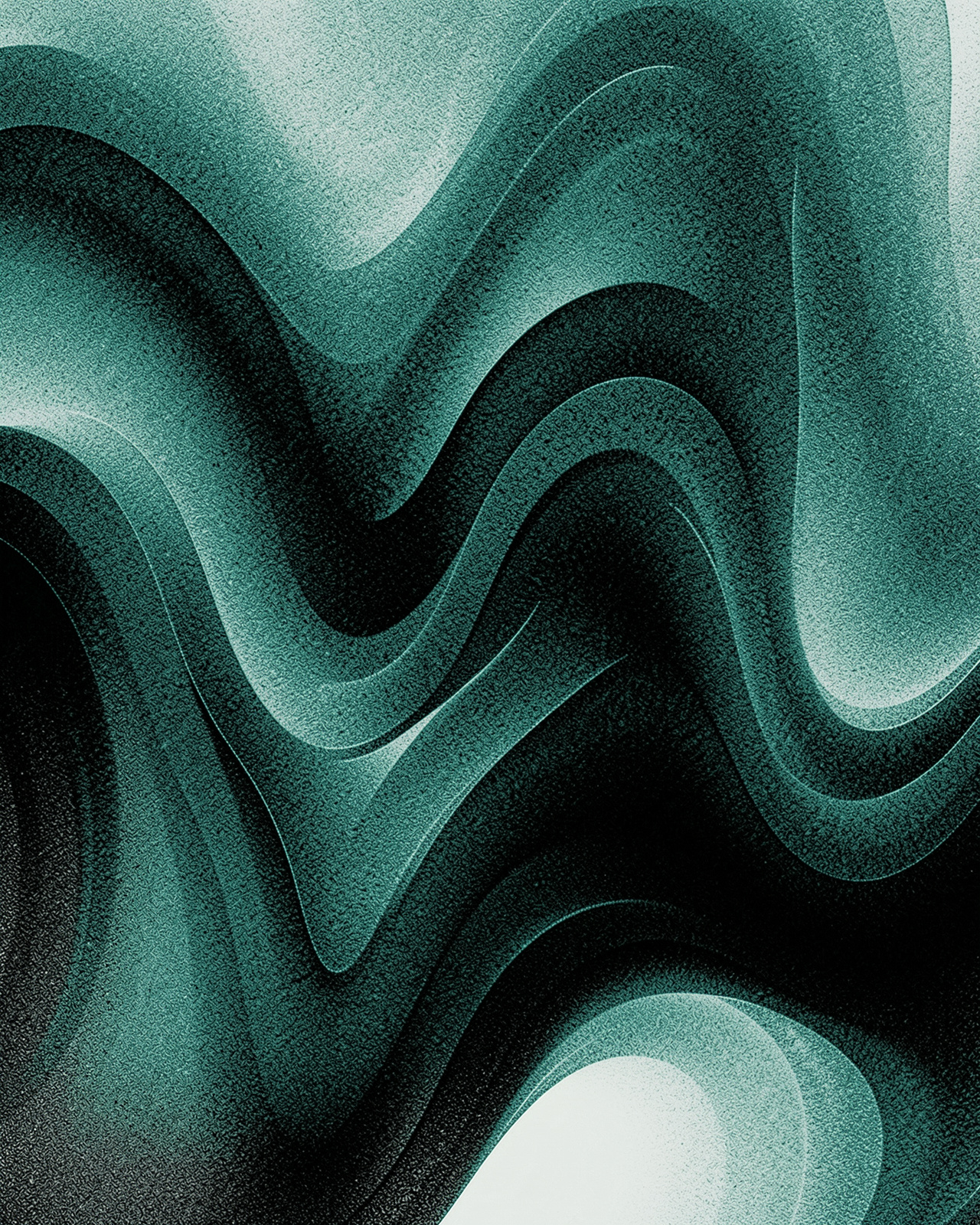 Abstract teal wave artwork
