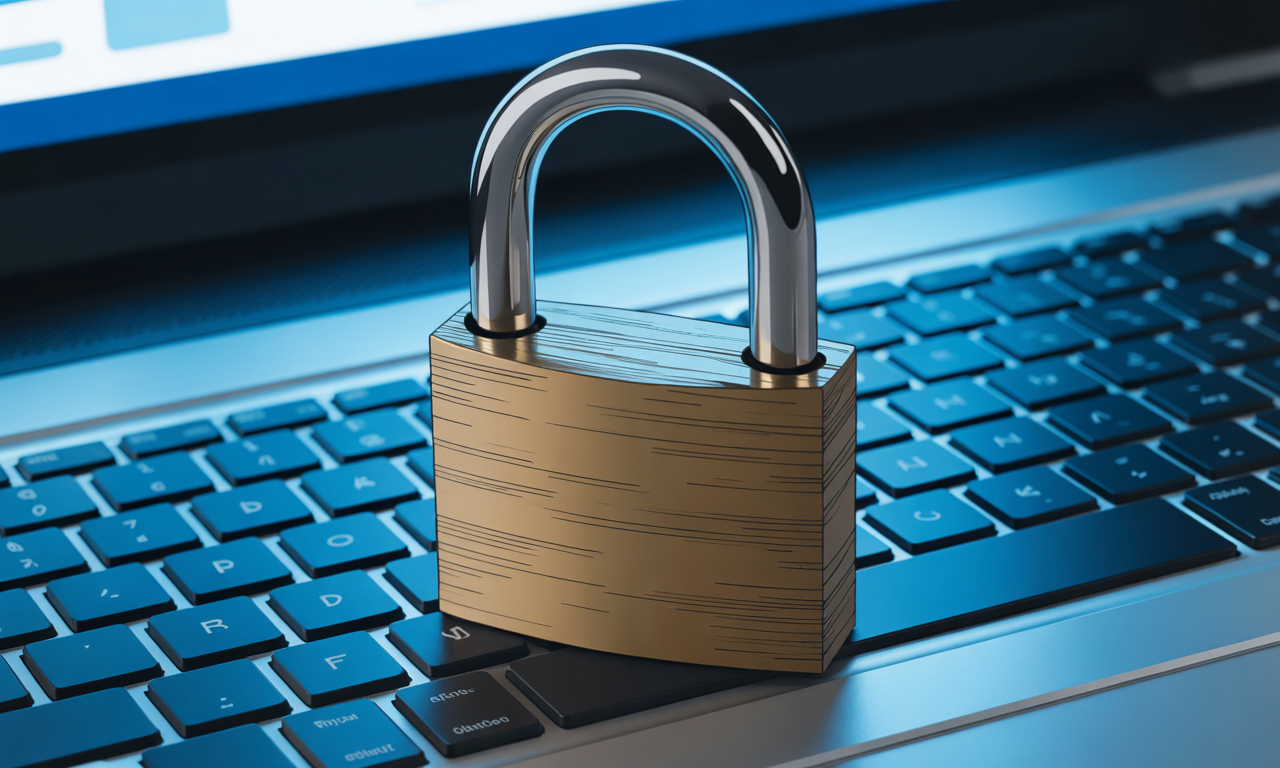 Padlock over a keyboard